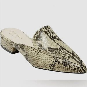 Cole Haan Piper Mules (Snake Print) NWT